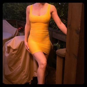 Bebe yellow dress